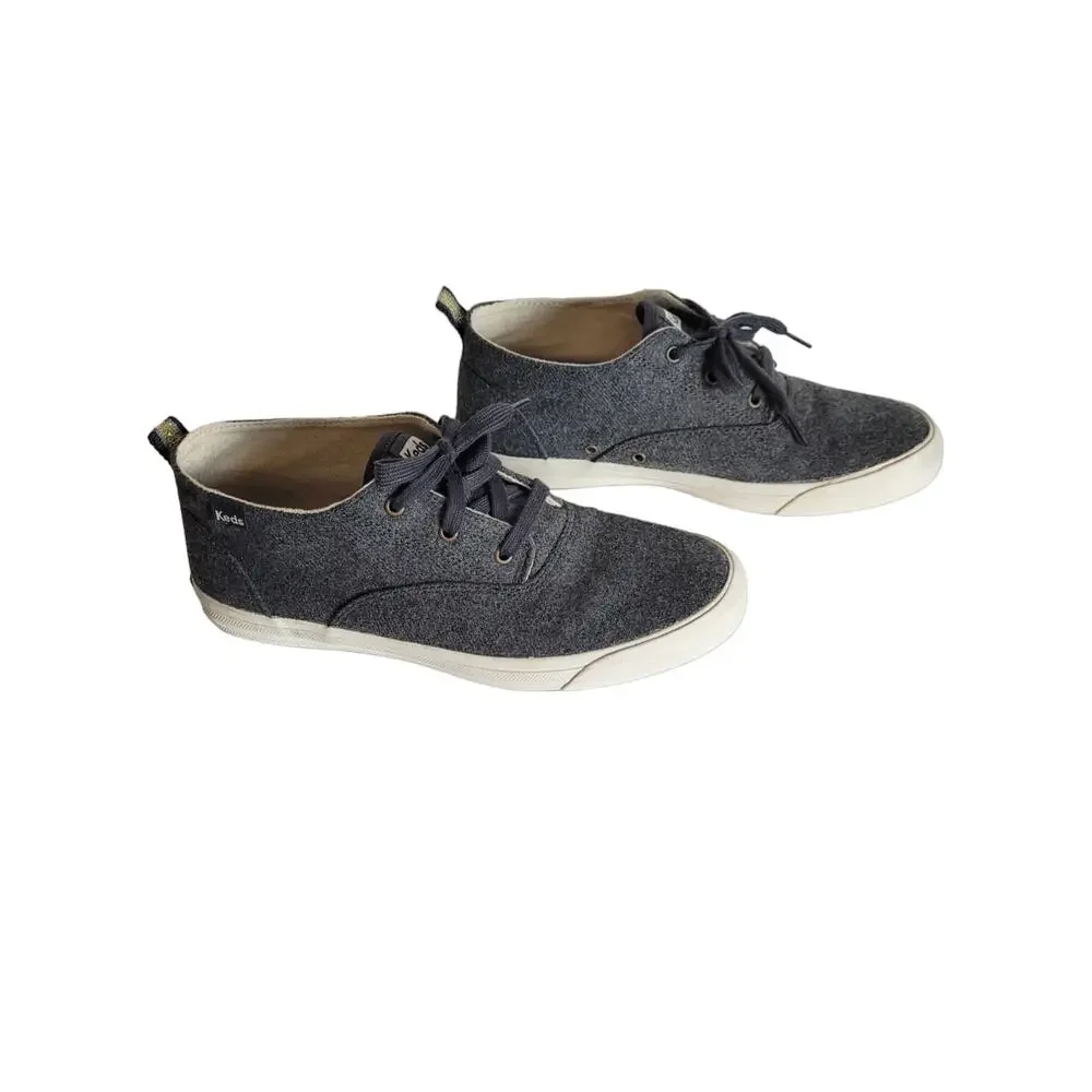 KEDS Woman's Size 10 Grey Wool Lace Up Memory Foam Canvas Sneakers Shoes